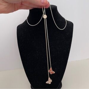 LA CN Butterfly Fairy Core Whimsical Goth CottageCore Adjustable Lariat Necklace